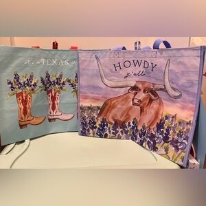 Super Cute HEB Howdy Y'all Reusable Tote Bags- Set of 2- NWT